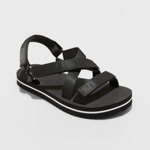 Shade & Shore Black Strappy Sandals